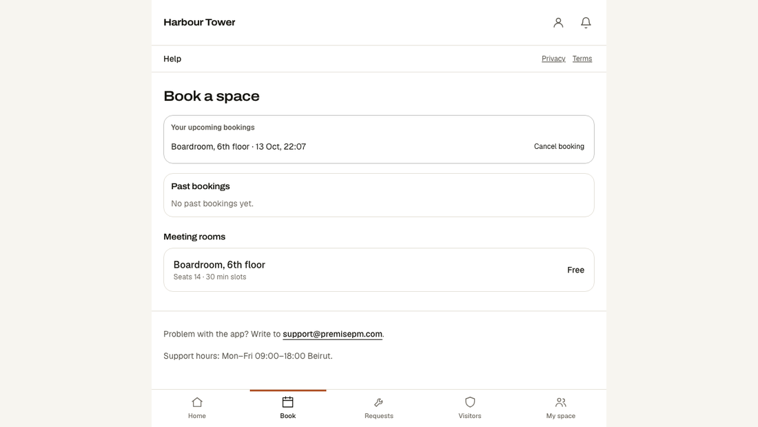 Booking a room